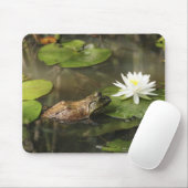 Bullfrog in Lily Pond Mousepad (Mit Mouse)