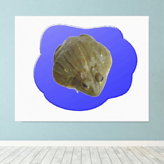 Bullfrog in Pond Canvas Print Leinwanddruck (Insitu (Holzboden))