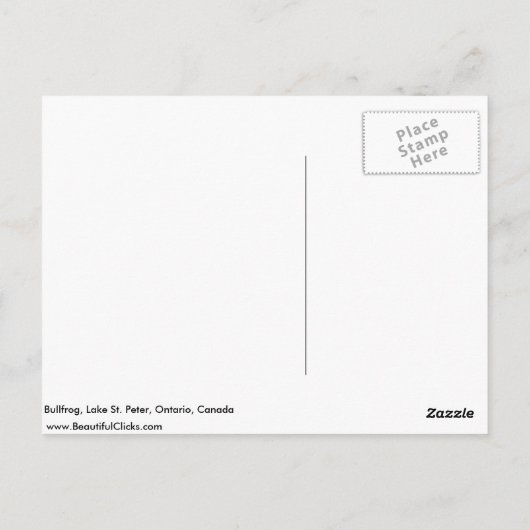 Bullfrog, Lake St. Peter, Ontario, Kanada Postkarte (Rückseite)