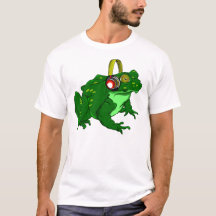 Bullfrog mit niedlichen Cartoon und Kopfhörern
