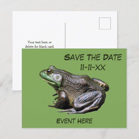 Bullfrog Natur - Datum speichern Postkarte (Vorne/Hinten)