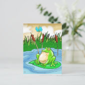 Bullfrog und Dragonfly Postkarte (Stehend Vorderseite)