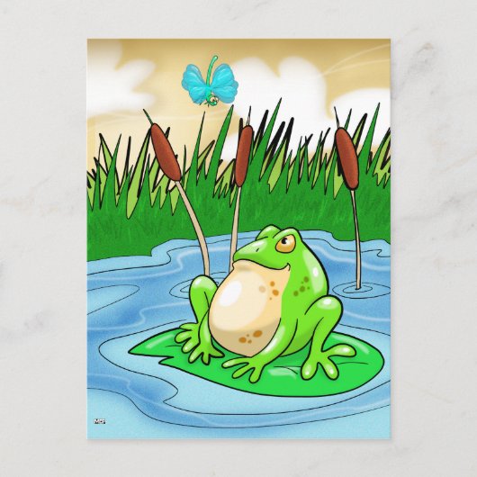 Bullfrog und Dragonfly Postkarte (Vorderseite)