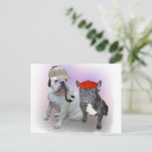 Bullhunde aus England und Frankreich Postkarte (Stehend Vorderseite)