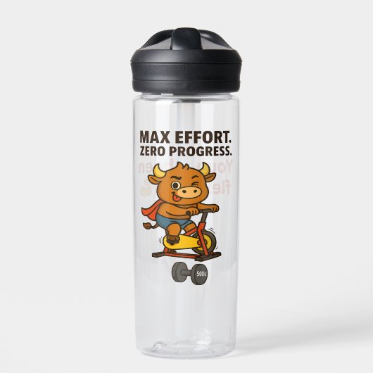 Bullio Max Effort. Null Fortschritt. Funny Gym Des Trinkflasche (Vorderseite)