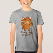 Bullio® - Starke Vibes, der Hase der kleinen Junge Tri-Blend Shirt (Vorderseite)