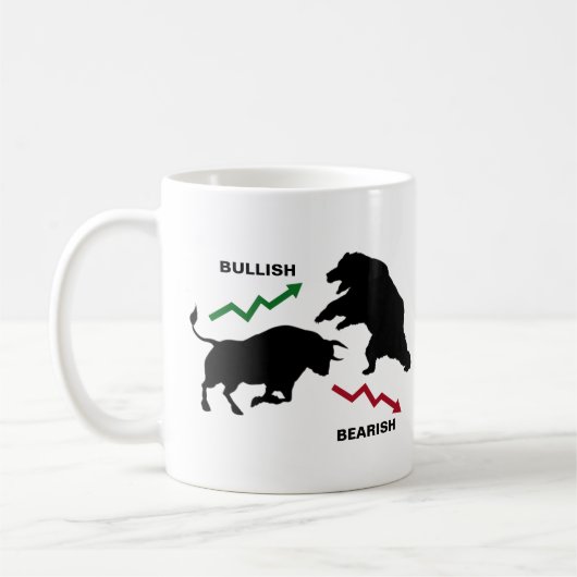 Bullische / bärische Aktienhändler Kaffeetasse (Links)