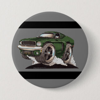 Bullitt Green Mustang Classic Movie Cartoon Car Button