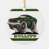 Bullitt Green Mustang Classic Movie Cartoon Car Keramik Ornament (Vorne)