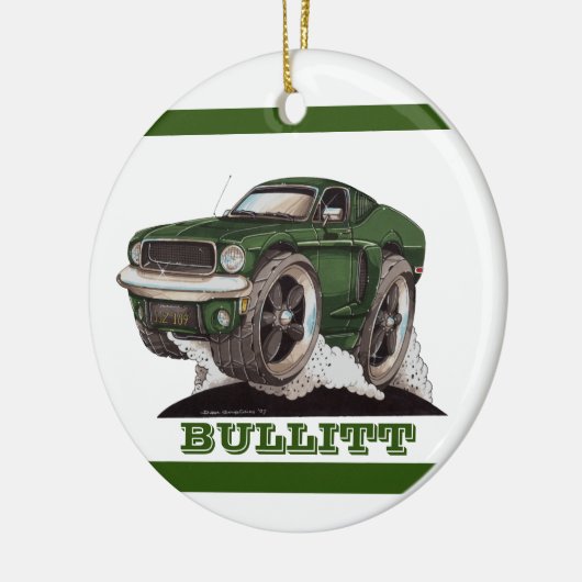 Bullitt Green Mustang Classic Movie Cartoon Car Keramik Ornament (Links)