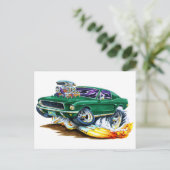Bullitt Mustang mit Big Motor Postkarte (Stehend Vorderseite)