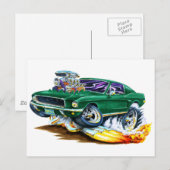 Bullitt Mustang mit Big Motor Postkarte (Vorne/Hinten)