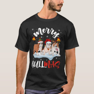 Bullmas Spaß Santa Rentier Elf Bulldogge Weihnacht T-Shirt