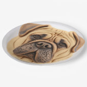 Bullmastiff 3D Inspiriert Pappteller (Schrägansicht)
