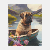 Bullmastiff auf einem Paddel: Ein Landschaftliches Fleecedecke (Vorderseite)