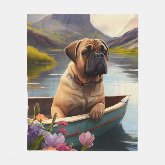 Bullmastiff auf einem Paddel: Ein Landschaftliches Fleecedecke (Vorderseite)