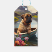 Bullmastiff auf einem Paddel: Ein Landschaftliches Geschenkanhänger (Vorderseite)