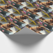 Bullmastiff auf einem Paddel: Ein Landschaftliches Geschenkpapier (Ecke)