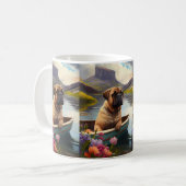 Bullmastiff auf einem Paddel: Ein Landschaftliches Kaffeetasse (Vorderseite Links)