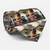 Bullmastiff auf einem Paddel: Ein Landschaftliches Krawatte (Gerollt)