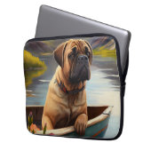 Bullmastiff auf einem Paddel: Ein Landschaftliches Laptopschutzhülle (Vorderseite Links)