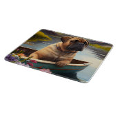 Bullmastiff auf einem Paddel: Ein Landschaftliches Schneidebrett (Ecke)