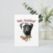 Bullmastiff Bah Humbug Postkarte (Stehend Vorderseite)