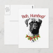 Bullmastiff Bah Humbug Postkarte (Vorne/Hinten)