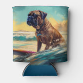 Bullmastiff Beach Surf Malerei Dosenkühler (Vorderseite)