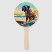 Bullmastiff Beach Surf Malerei Fächer (Rückseite)