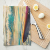 Bullmastiff Beach Surf Malerei Geschirrtuch (Viertel Falte)