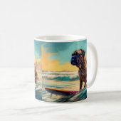 Bullmastiff Beach Surf Malerei Kaffeetasse (VorderseiteRechts)