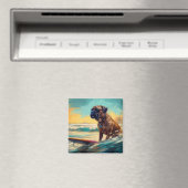 Bullmastiff Beach Surf Malerei Magnet (In Situ (Geschirrspüler))