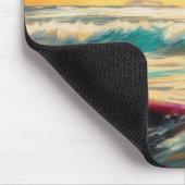 Bullmastiff Beach Surf Malerei Mousepad (Ecke)