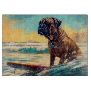 Bullmastiff Beach Surf Malerei Schneidebrett