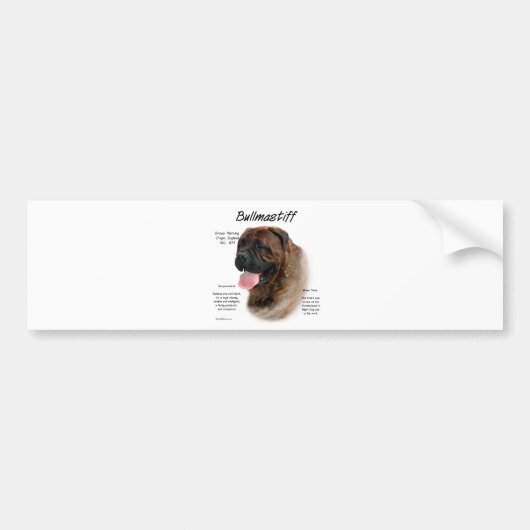 Bullmastiff (Bindle) History Design Autoaufkleber (Vorne)