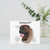 Bullmastiff (Bindle) History Design Postkarte (Stehend Vorderseite)