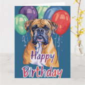 Bullmastiff Birthday Karte (Gelbe Blume)