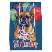 Bullmastiff Birthday Mittlere Geschenktüte (Rückseite)