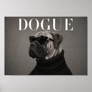 Bullmastiff Chic Fashion Hund Kunst Druck Poster