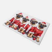 Bullmastiff Christmas Dress Santa Hat Fußmatte (Schrägansicht)