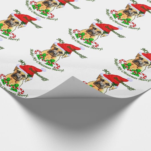 Bullmastiff Christmas Geschenkpapier (Ecke)