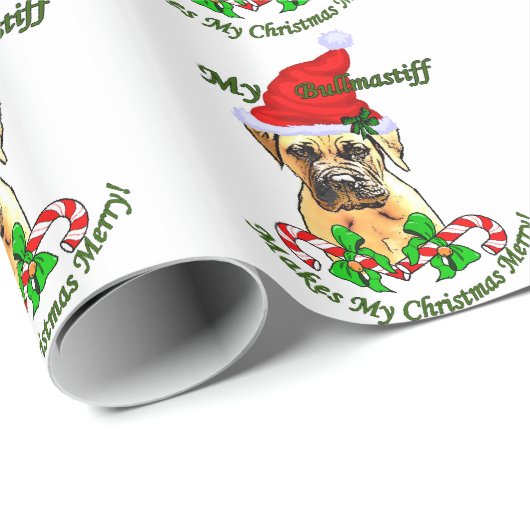 Bullmastiff Christmas Geschenkpapier (Rolleneckpunkt)