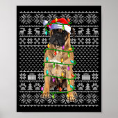Bullmastiff Christmas Lights Ugly Sweater Funny Pe Poster (Vorne)