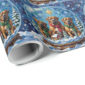 Bullmastiff Christmas Magical Snow Globe Holiday Geschenkpapier (Rolleneckpunkt)