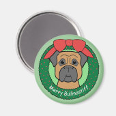 Bullmastiff Christmas Magnet (Vorderseite/Rückseite)