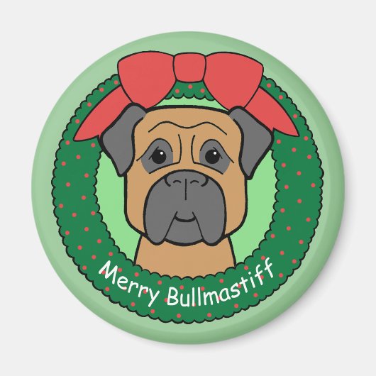 Bullmastiff Christmas Magnet (Vorne)