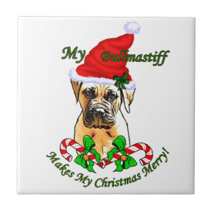 Bullmastiff Christmas Merry Fliese