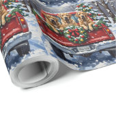 Bullmastiff Christmas Red Truck Holiday Geschenkpapier (Rolleneckpunkt)