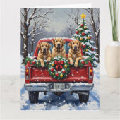 Bullmastiff Christmas Red Truck Holiday Karte (Vorderseite)